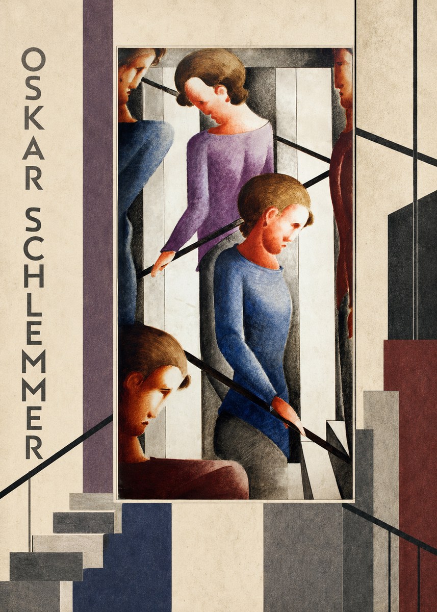 Oskar Schlemmer Staircase Figures I No3 - Poster