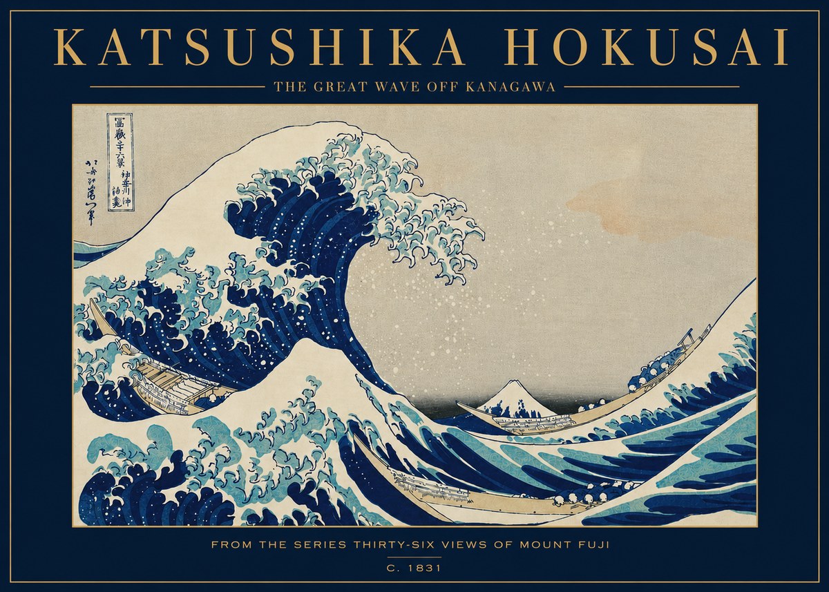Katsushika Hokusai The Great Wave off Kanagawa I No3 - Poster