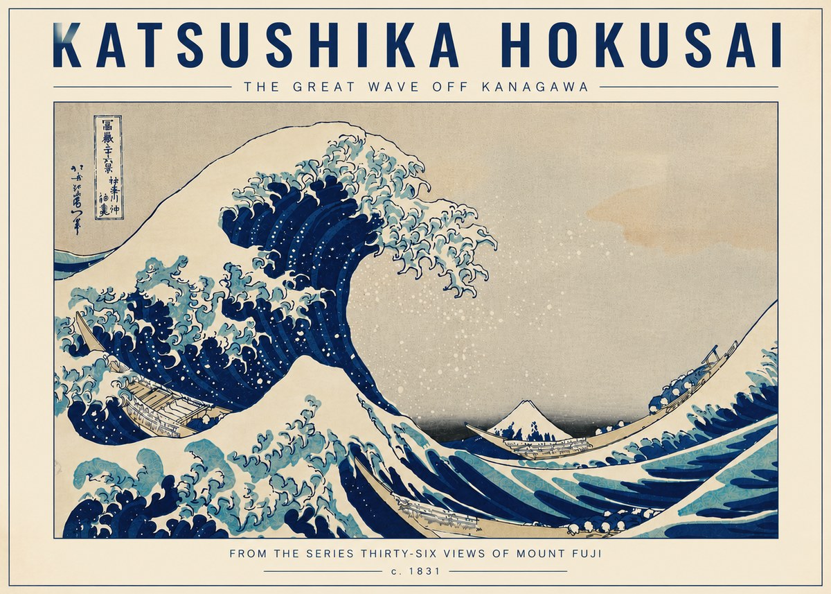Katsushika Hokusai The Great Wave off Kanagawa I No5 - Poster