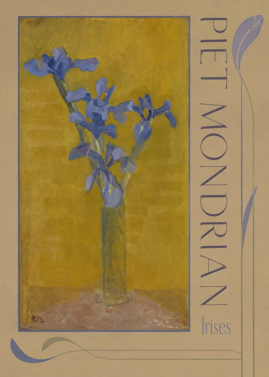Piet Mondrian Irises No5 - Poster