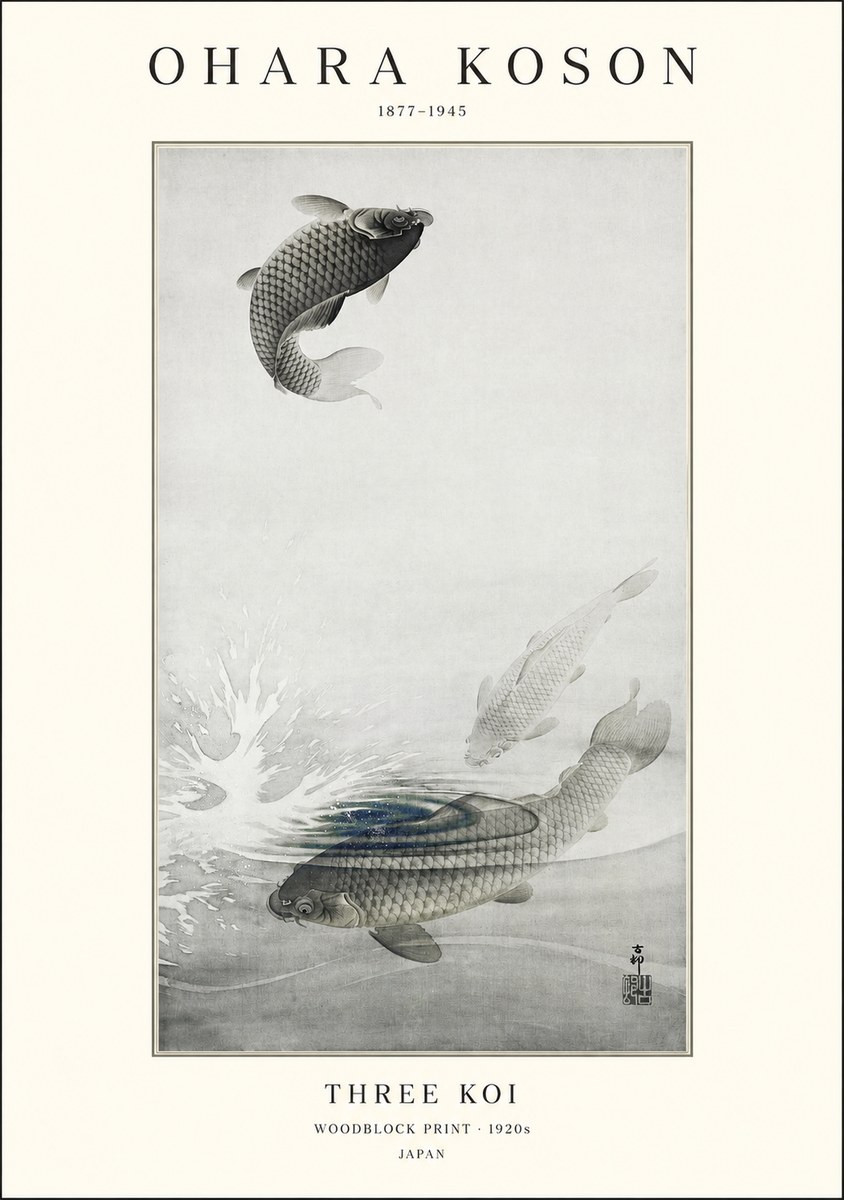 Ohara Koson Three Koi No1 - Poster