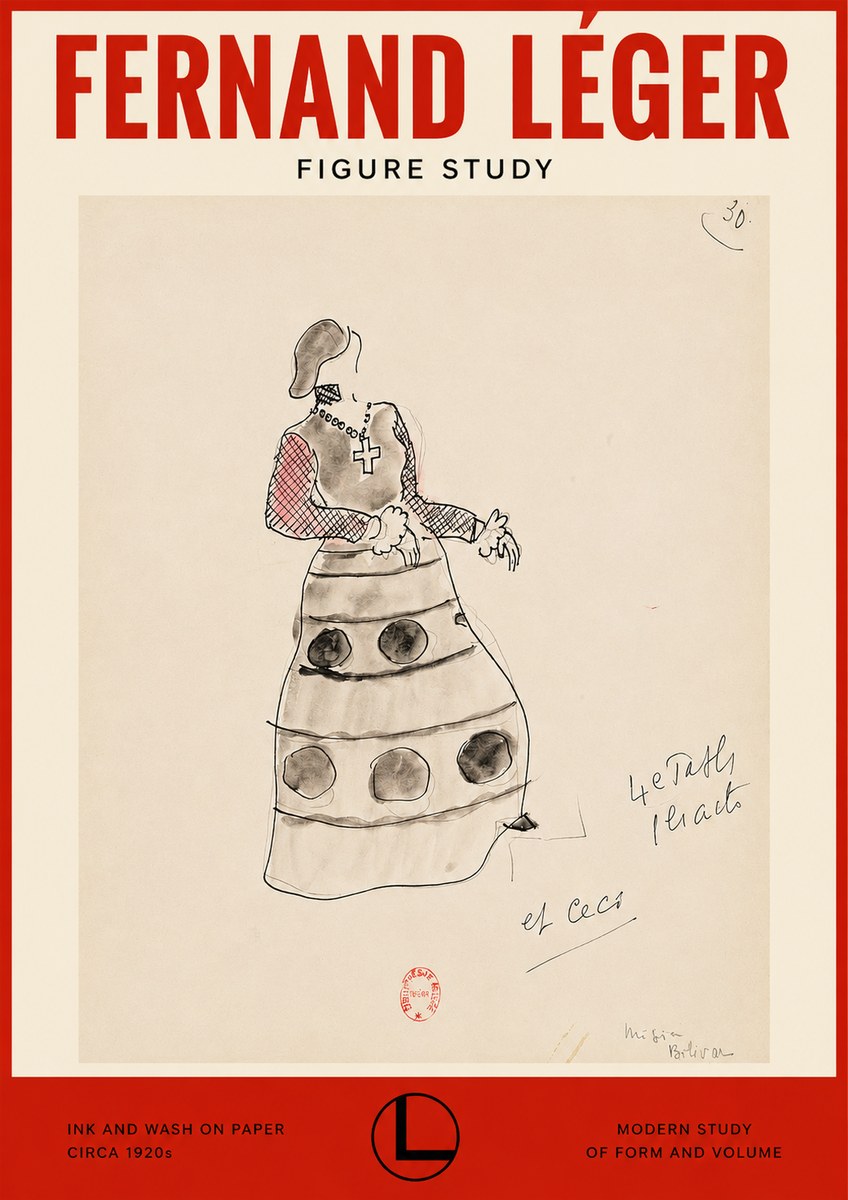 Fernand Léger Costume Design for Le Patin No2 - Poster