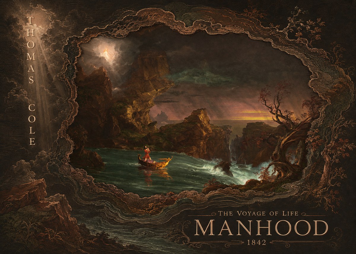 Thomas Cole The Voyage of Life: Manhood I No6 - Poster