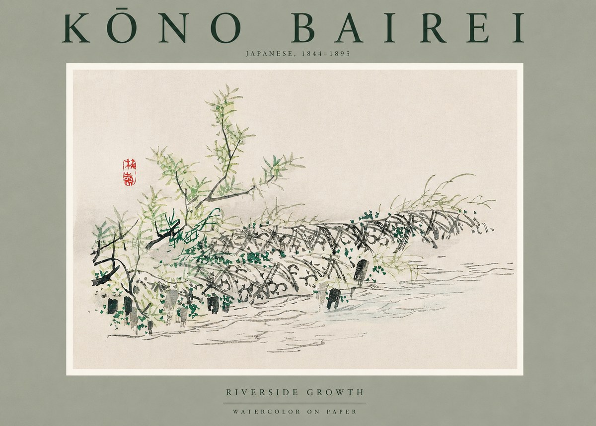 Kōno Bairei Riverside Growth No2 - Poster