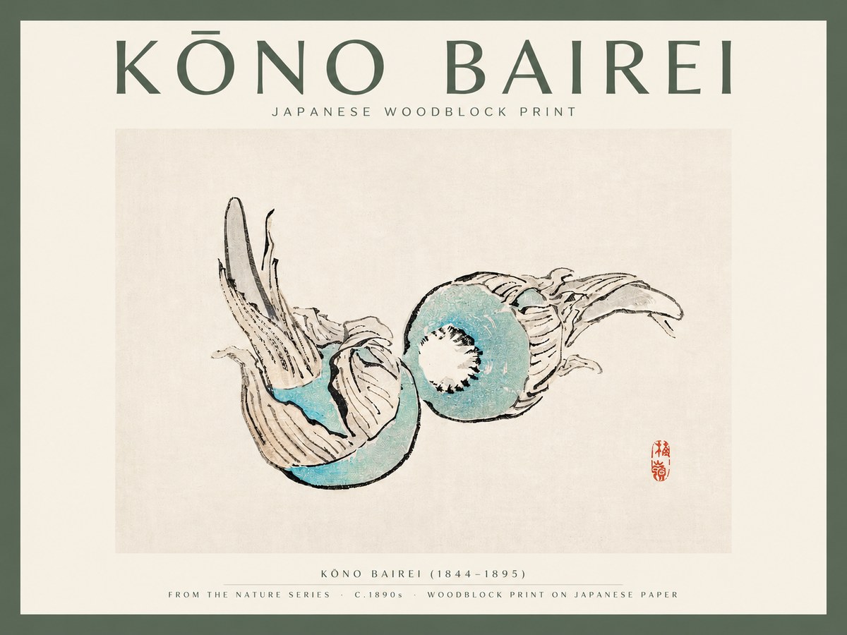 Kōno Bairei Abstract Botanical Forms No2 - Poster