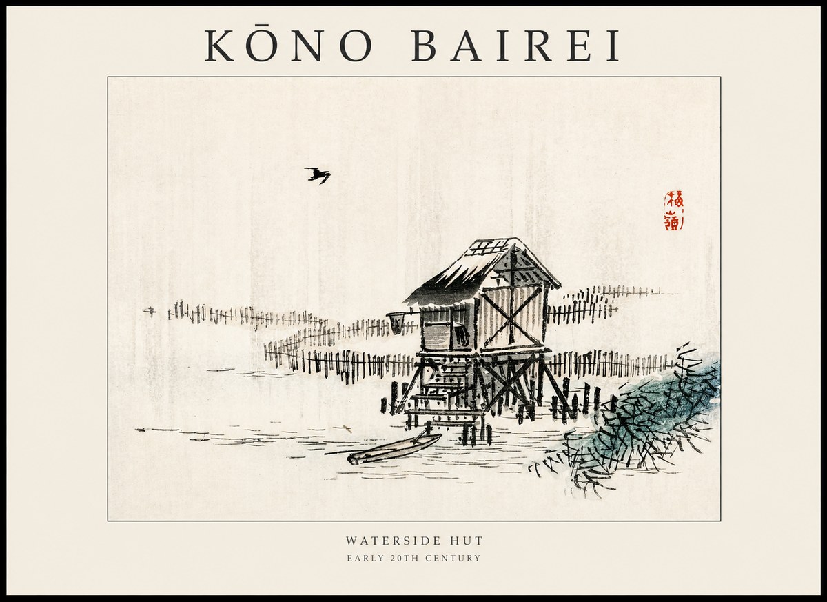 Kōno Bairei Waterside Hut No1 - Poster