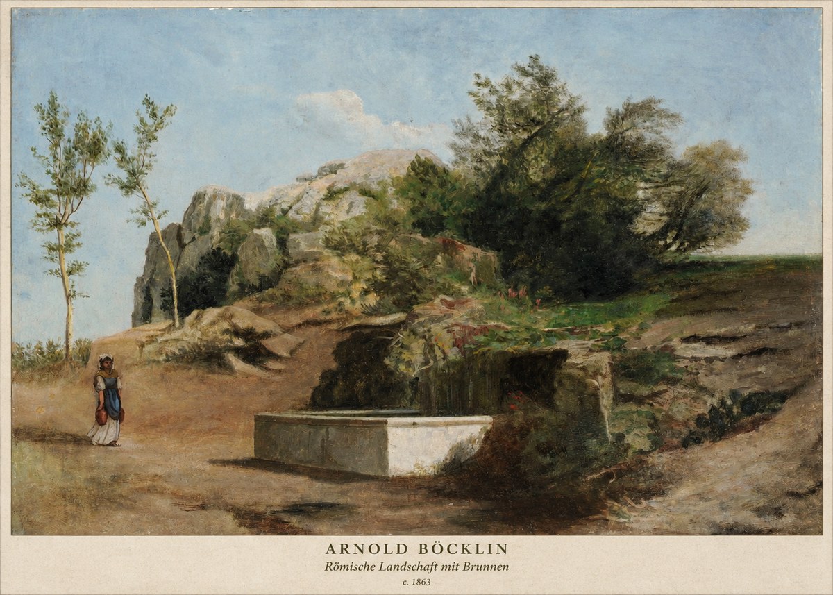 Arnold Böcklin Römische Landschaft Mit Brunnen No2 - Poster