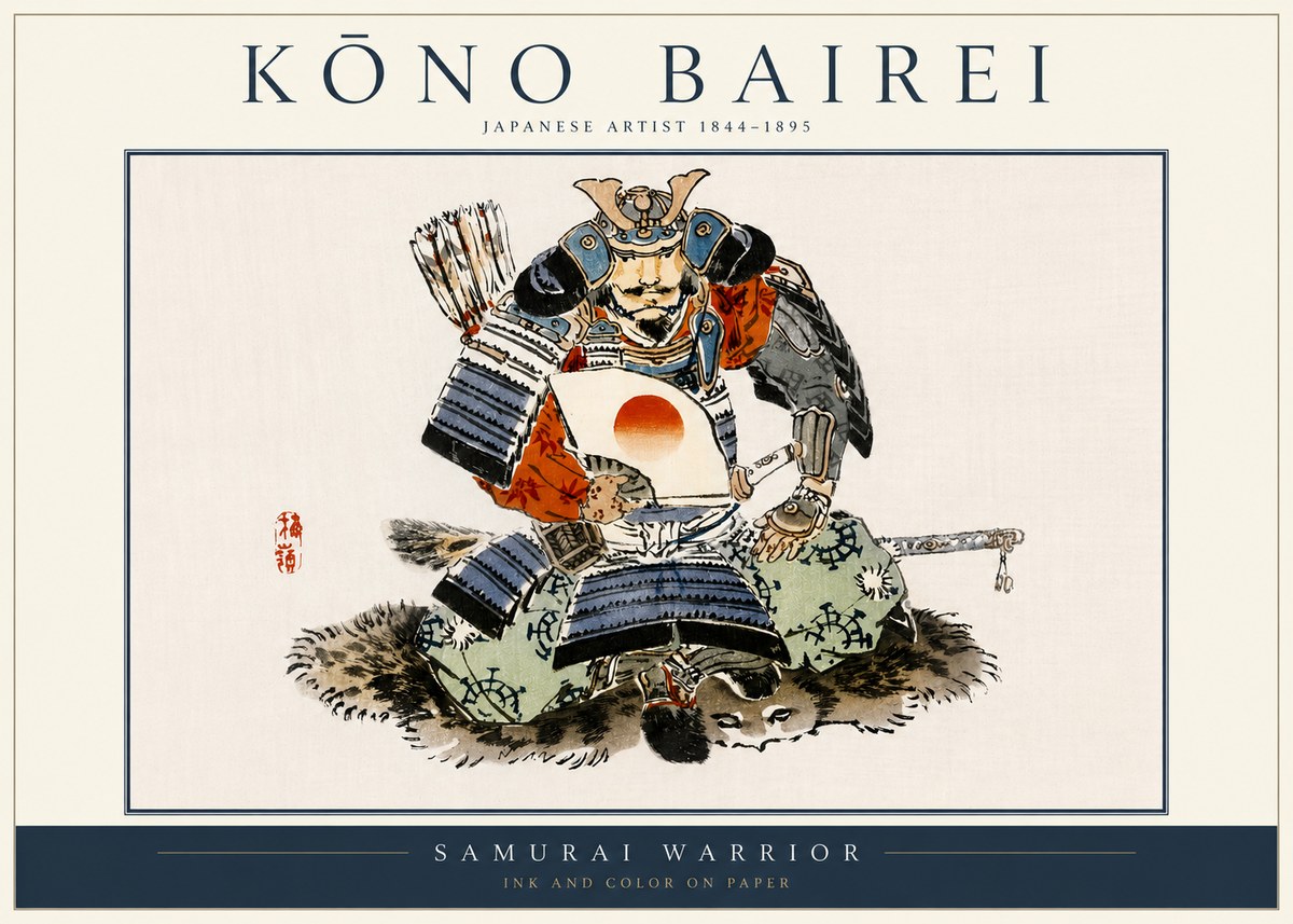 Kōno Bairei Samurai Warrior No3 - Poster