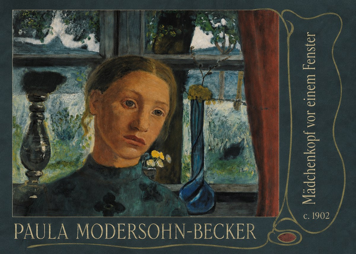 Paula Modersohn-Becker Mädchenkopf Vor Einem Fenster No5 - Poster