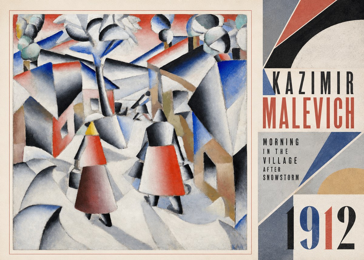 Kazimir Malevich Morning in the Village After Snowstorm No3 - Poster