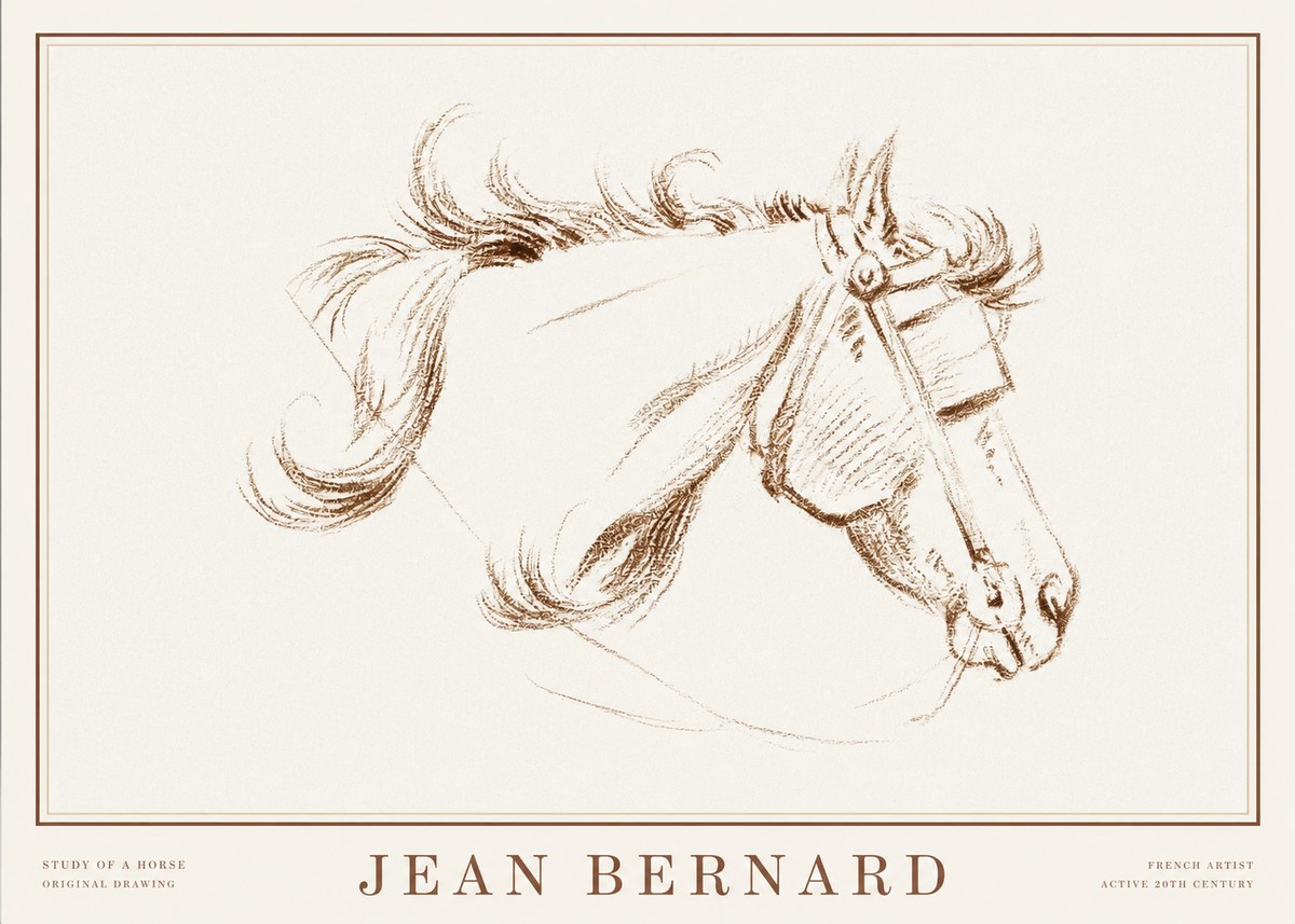 Jean Bernard Study of a Horse I No2 - Poster