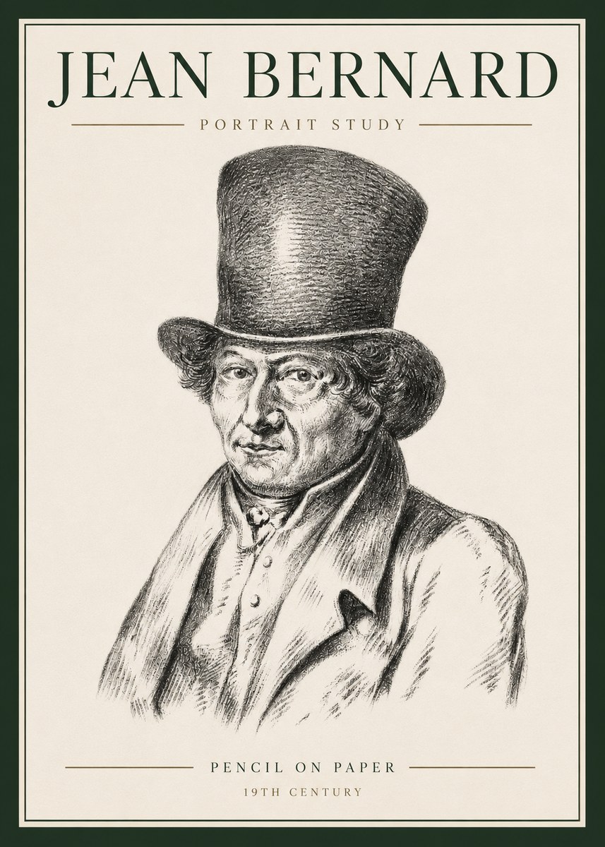 Jean Bernard Portrait Study of a Gentleman No6 - Poster