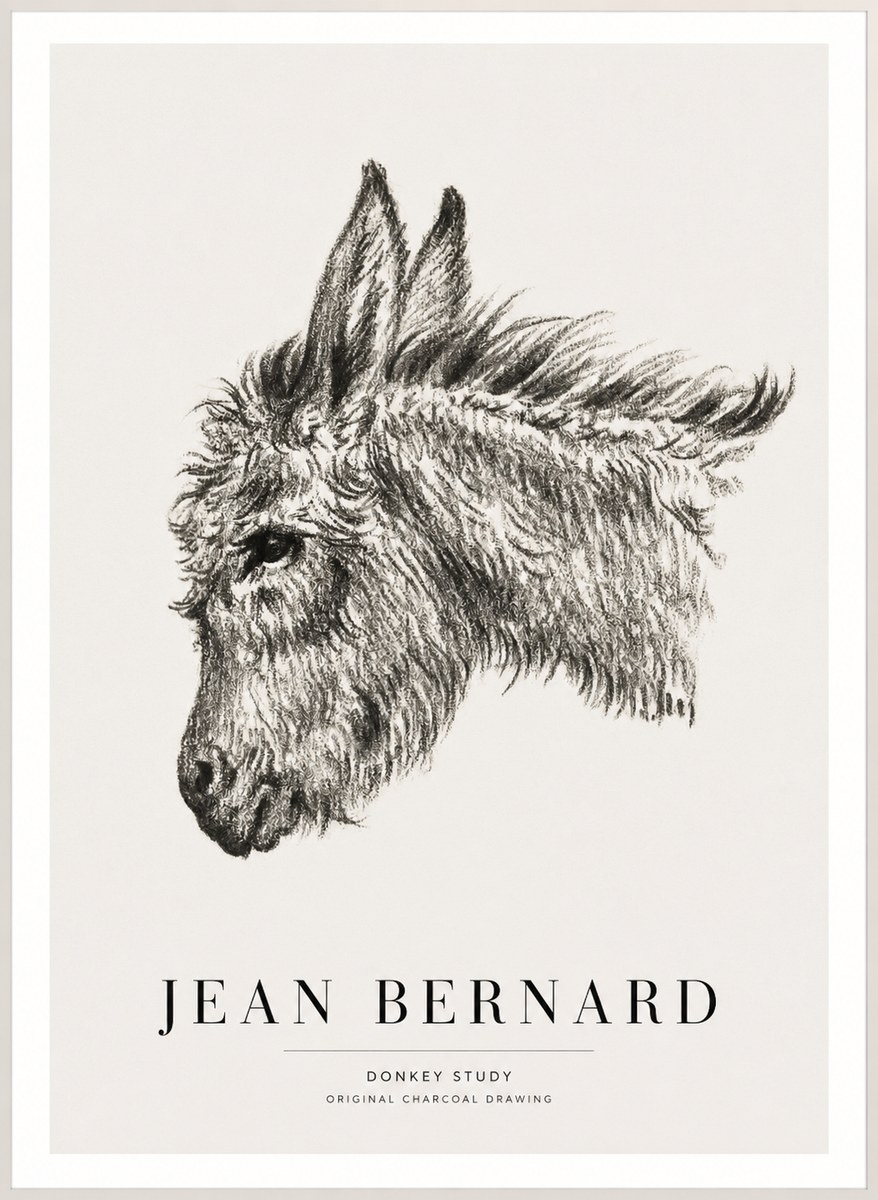 Jean Bernard Donkey Study I No3 - Poster