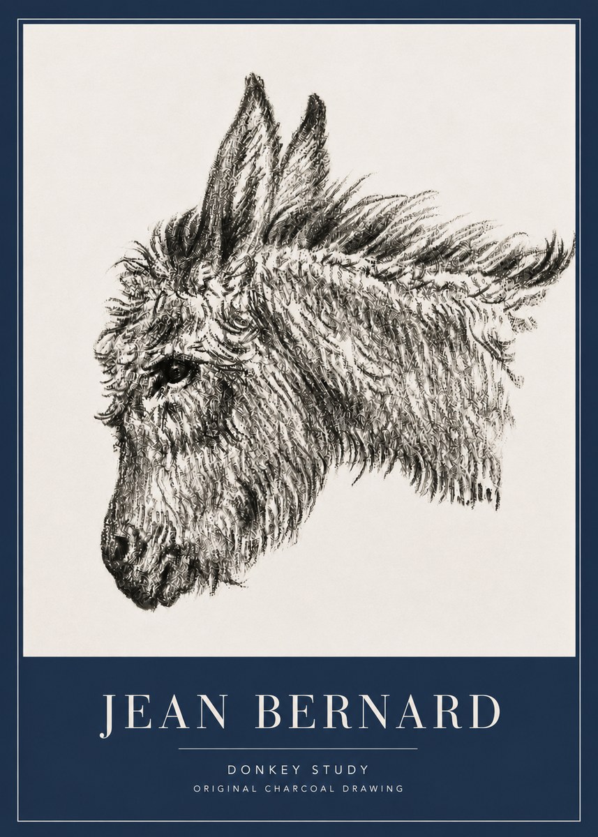 Jean Bernard Donkey Study I No5 - Poster