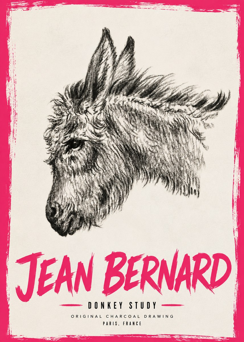 Jean Bernard Donkey Study I No6 - Poster