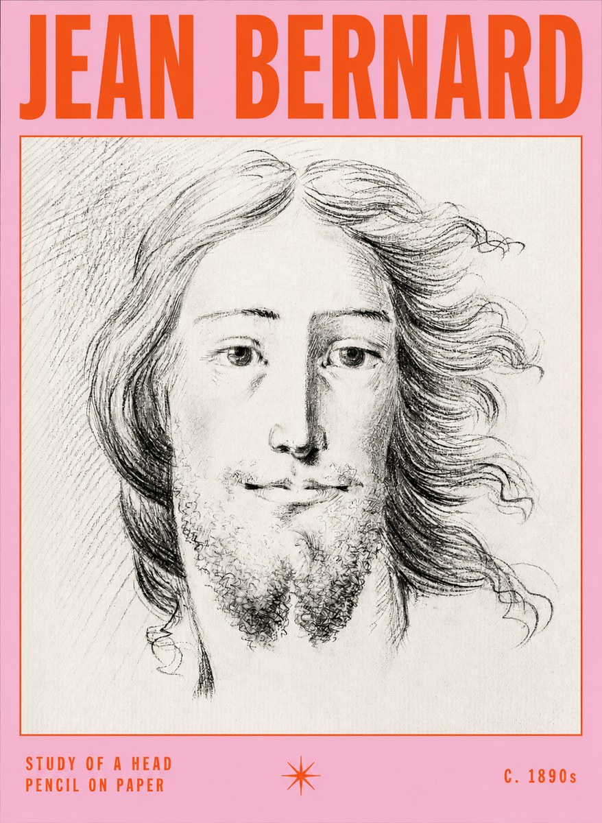Jean Bernard Study of a Head No2 - Poster