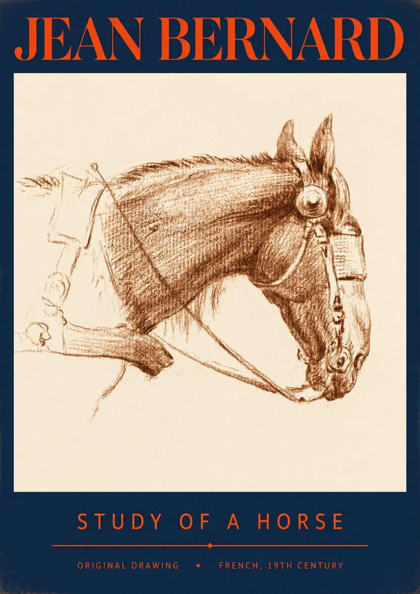 Jean Bernard Equine Study No3 - Poster