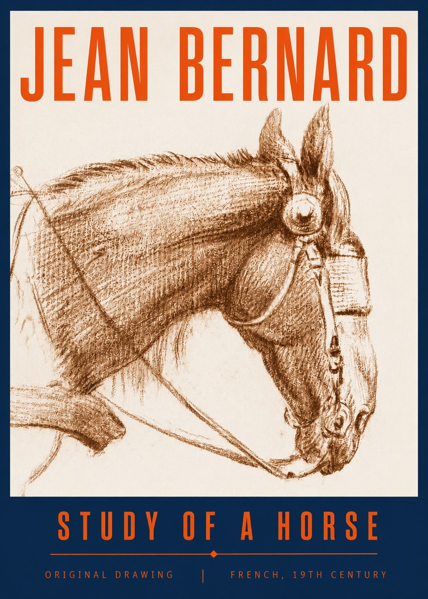 Jean Bernard Equine Study No6 - Poster