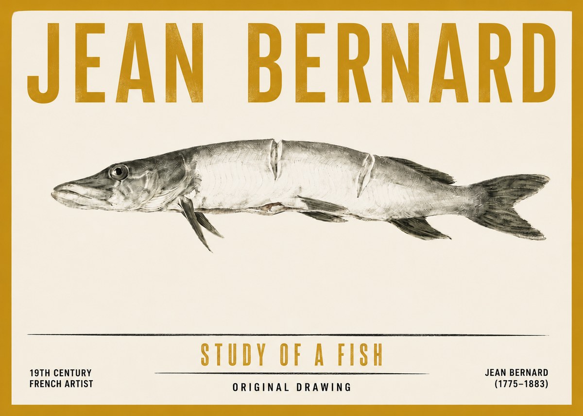 Jean Bernard Study of a Fish II No5 - Poster