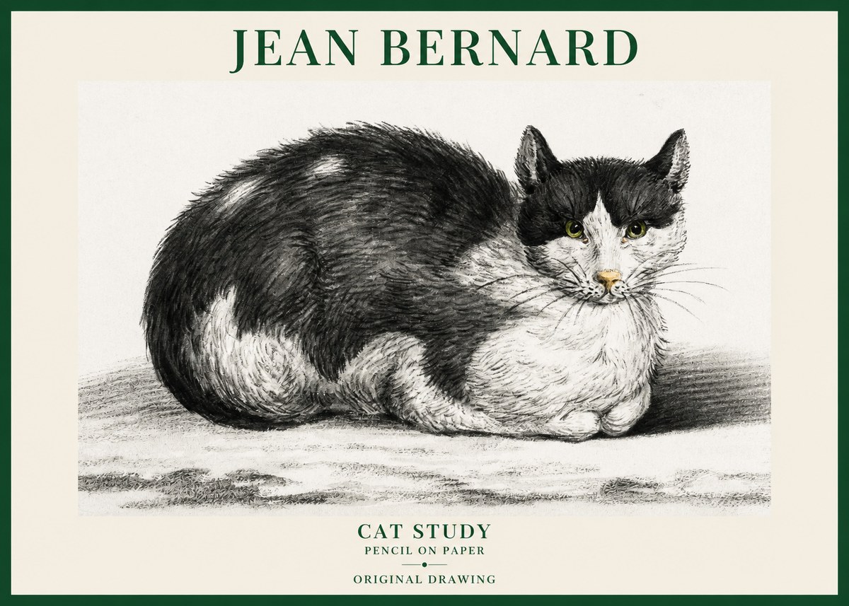 Jean Bernard Cat Study II No6 - Poster