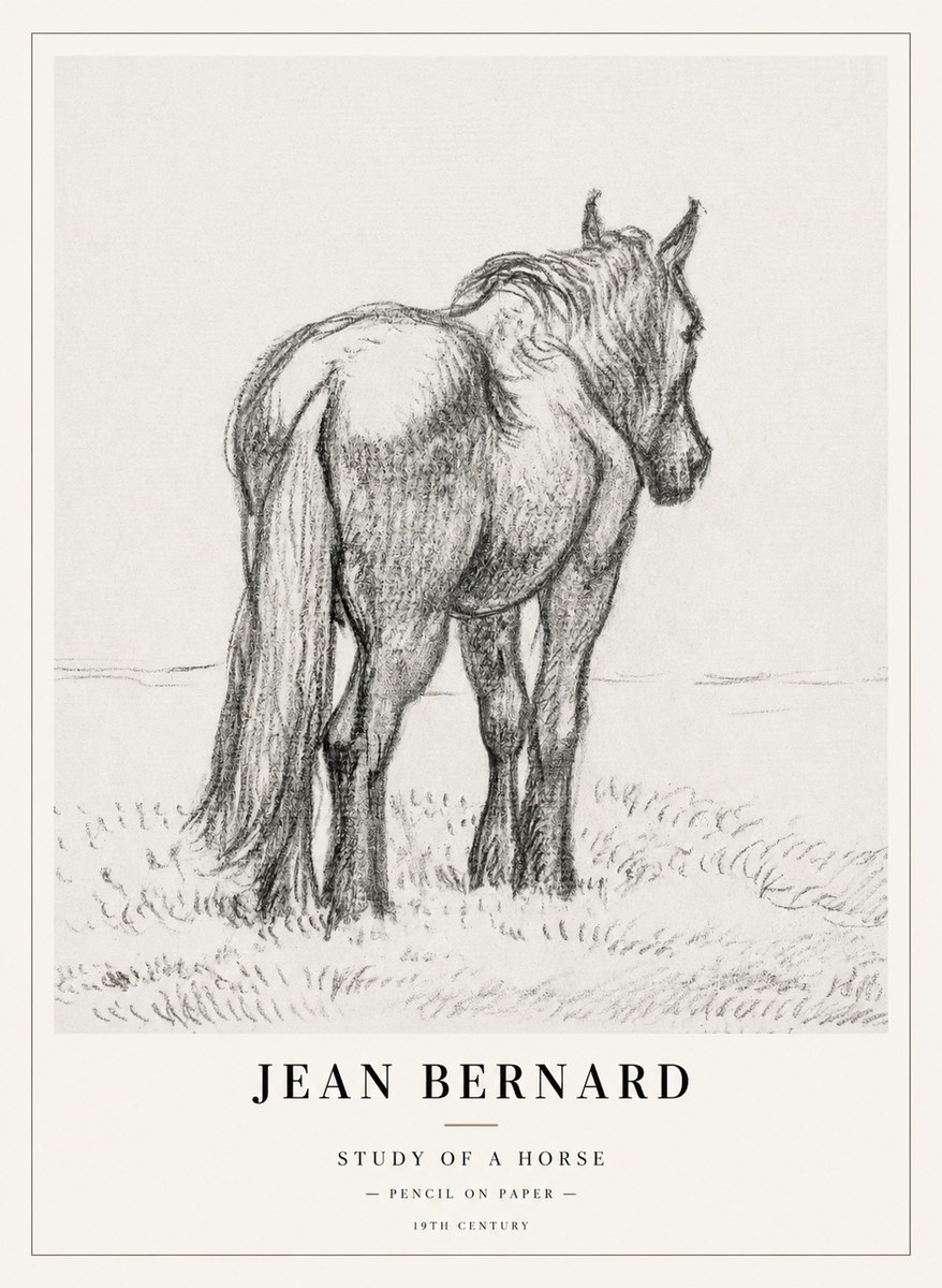 Jean Bernard Study of a Horse II No2 - Poster