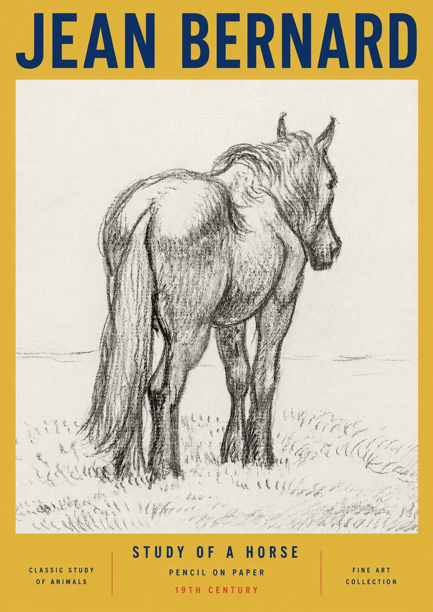 Jean Bernard Study of a Horse II No3 - Poster