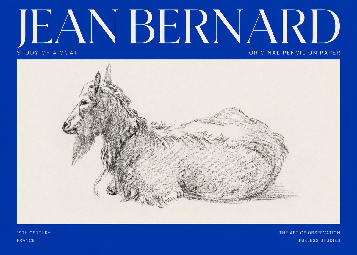 Jean Bernard Study of a Goat I No2 - Poster