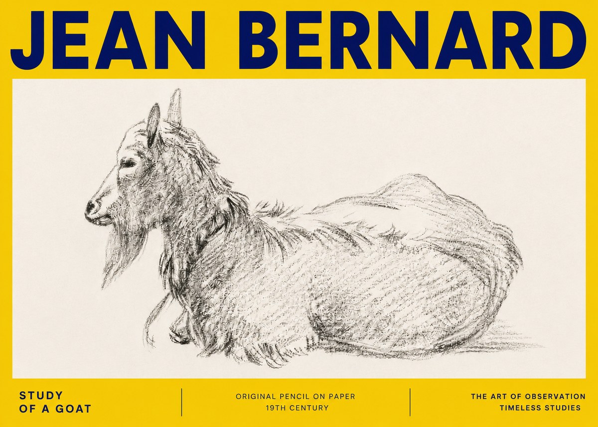 Jean Bernard Study of a Goat I No4 - Poster