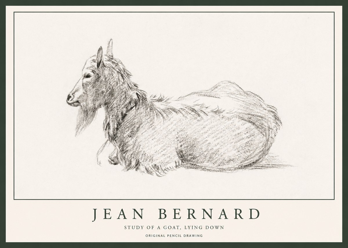 Jean Bernard Study of a Goat I No6 - Poster