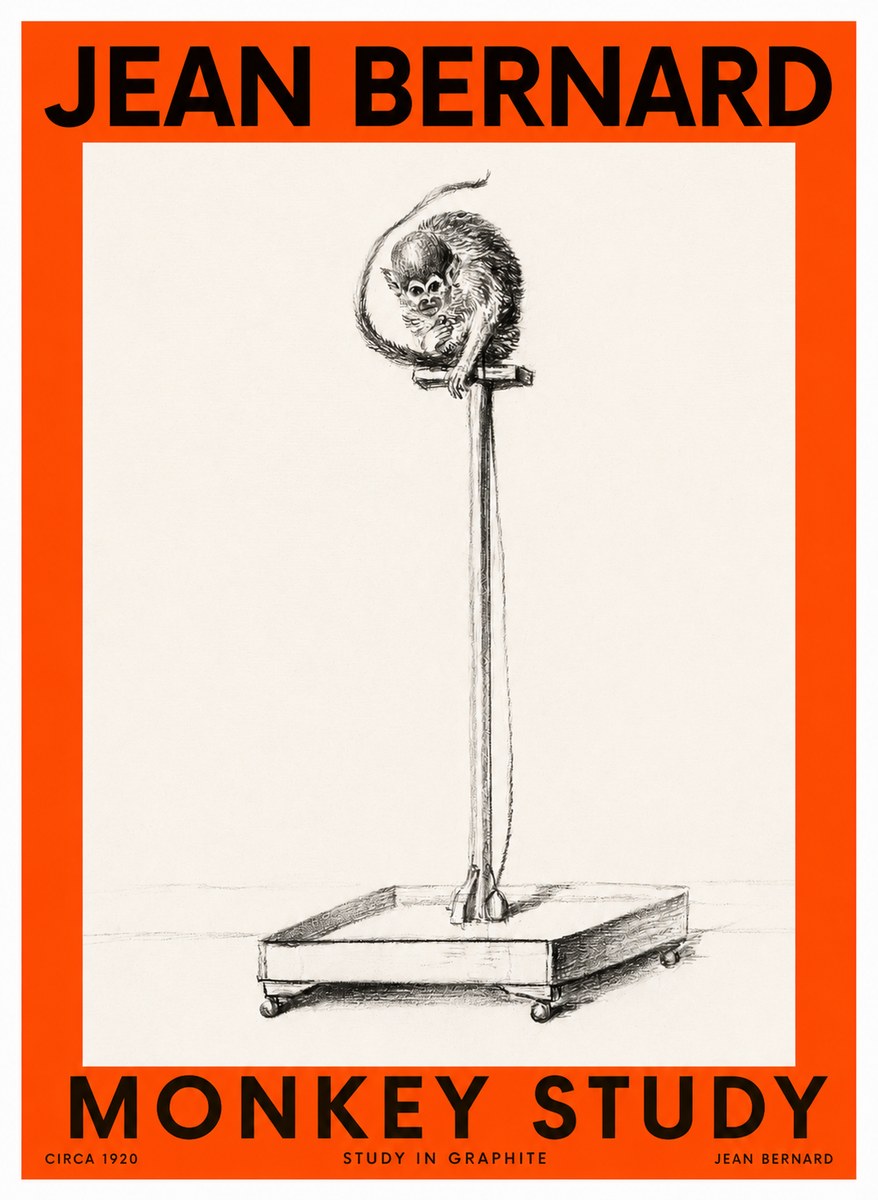 Jean Bernard Monkey Study No2 - Poster