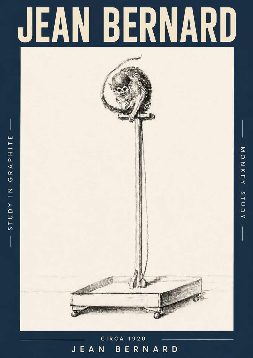 Jean Bernard Monkey Study No3 - Poster