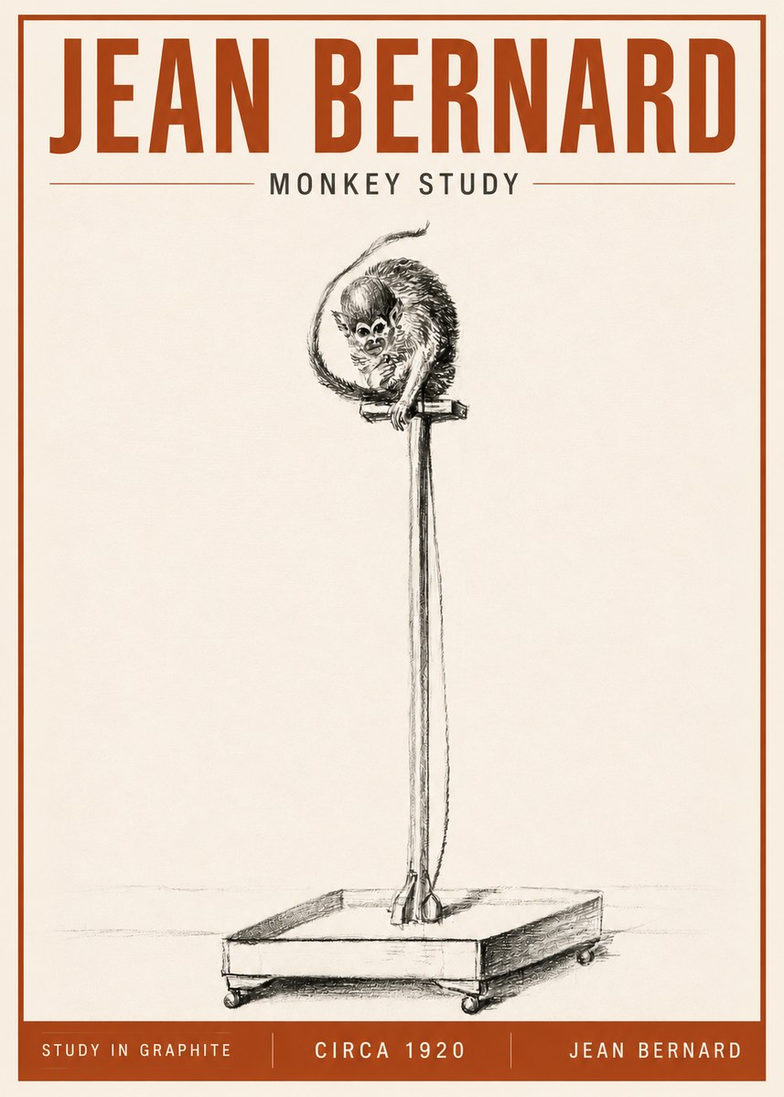 Jean Bernard Monkey Study No5 - Poster