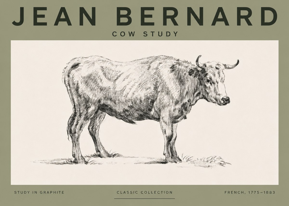 Jean Bernard Cow Study No4 - Poster