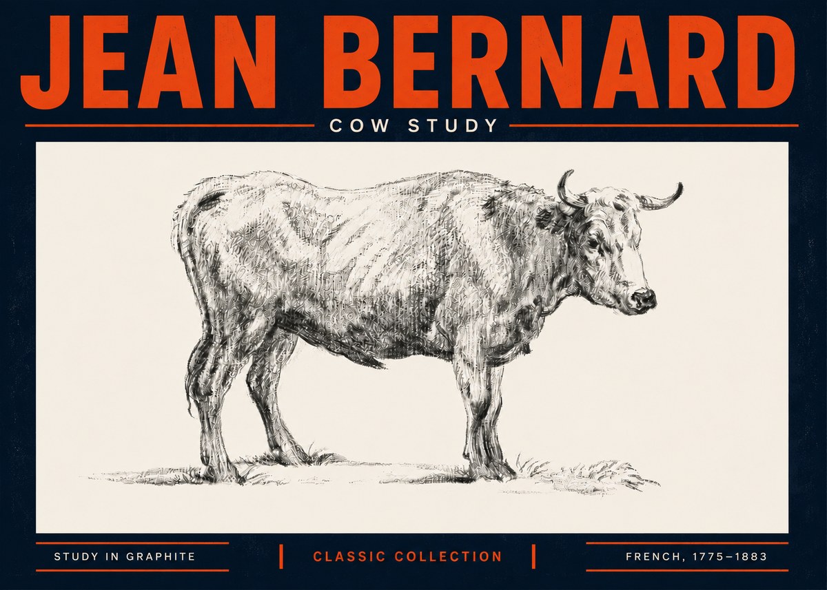 Jean Bernard Cow Study No5 - Poster