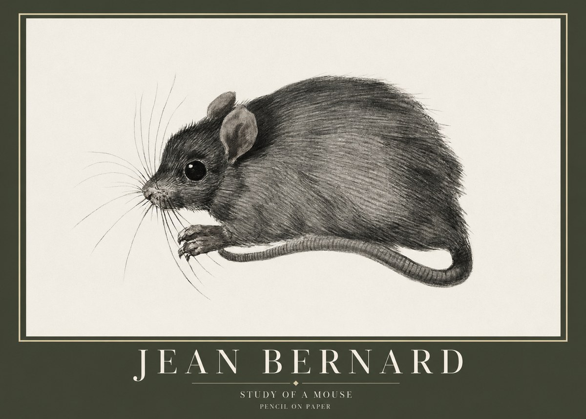 Jean Bernard Mouse Study No5 - Poster