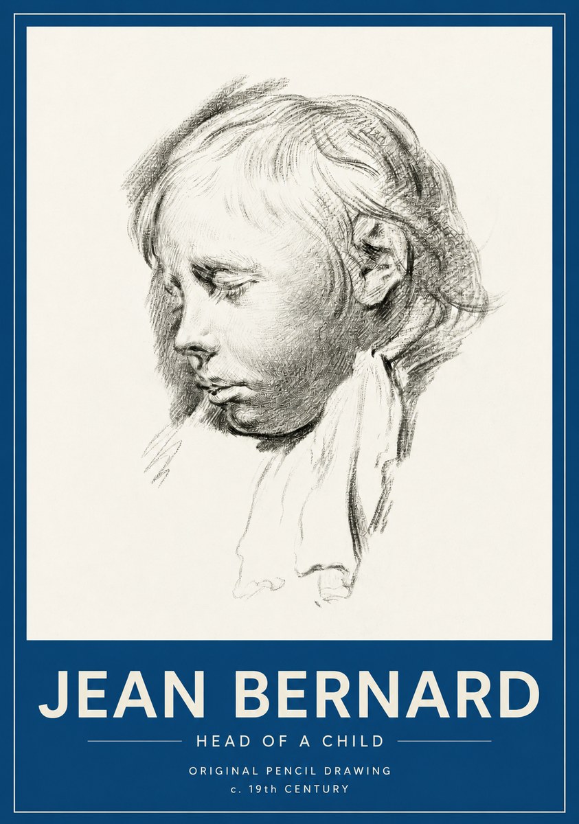 Jean Bernard Head of a Child No2 - Poster