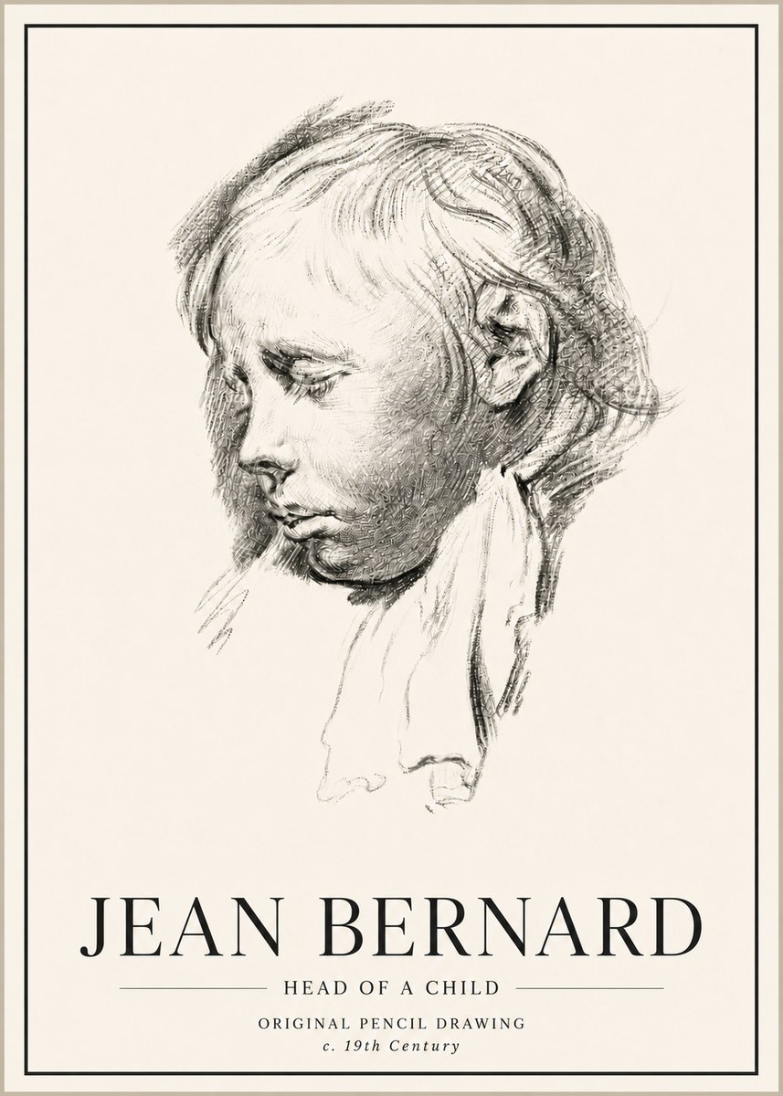 Jean Bernard Head of a Child No5 - Poster