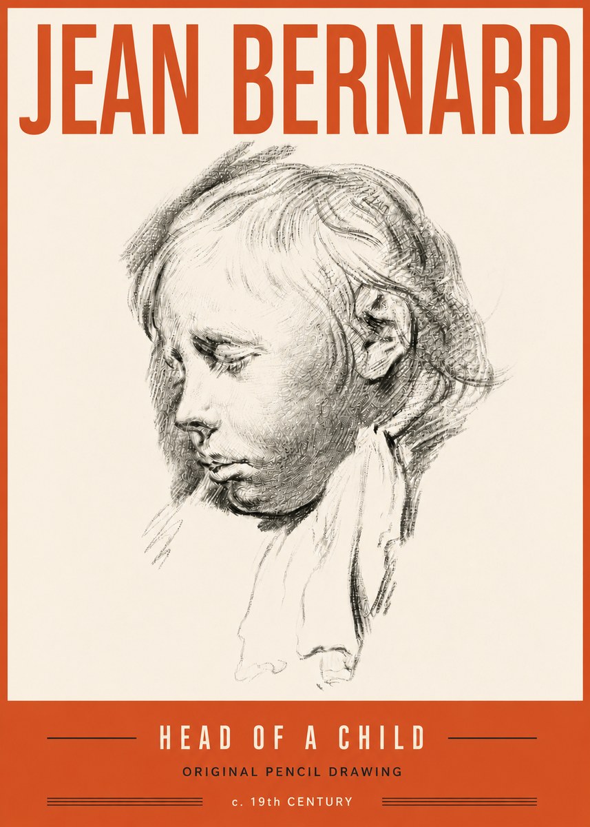 Jean Bernard Head of a Child No6 - Poster