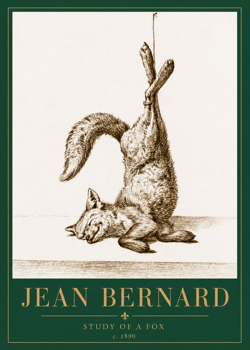 Jean Bernard Study of a Fox No3 - Poster