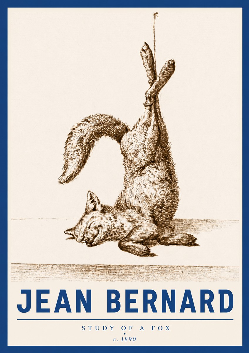 Jean Bernard Study of a Fox No4 - Poster