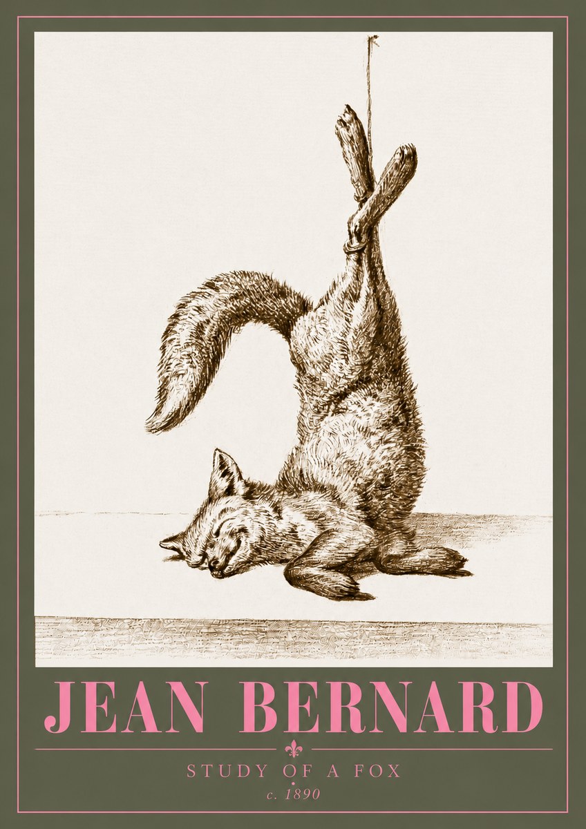 Jean Bernard Study of a Fox No5 - Poster