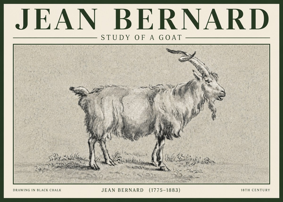 Jean Bernard Study of a Goat II No5 - Poster
