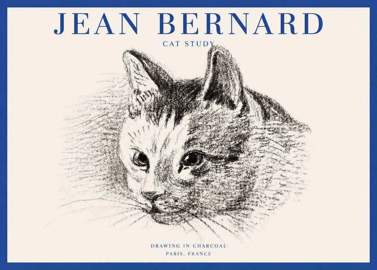 Jean Bernard Cat Study III No2 - Poster