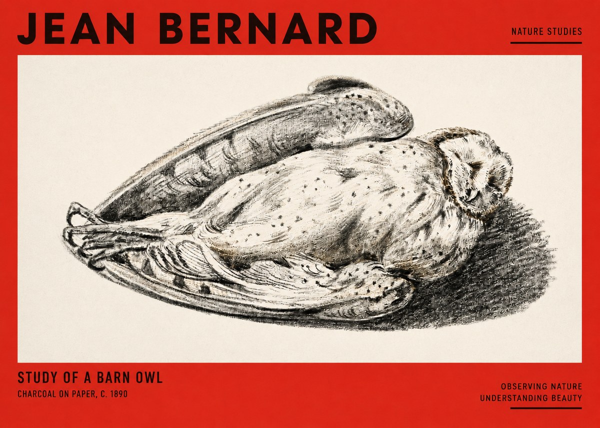 Jean Bernard Sleeping Owl No3 - Poster