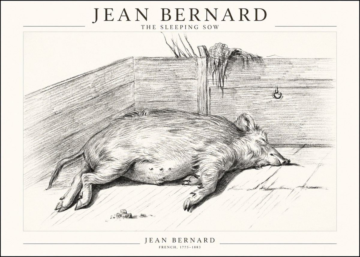 Jean Bernard The Sleeping Sow No1 - Poster