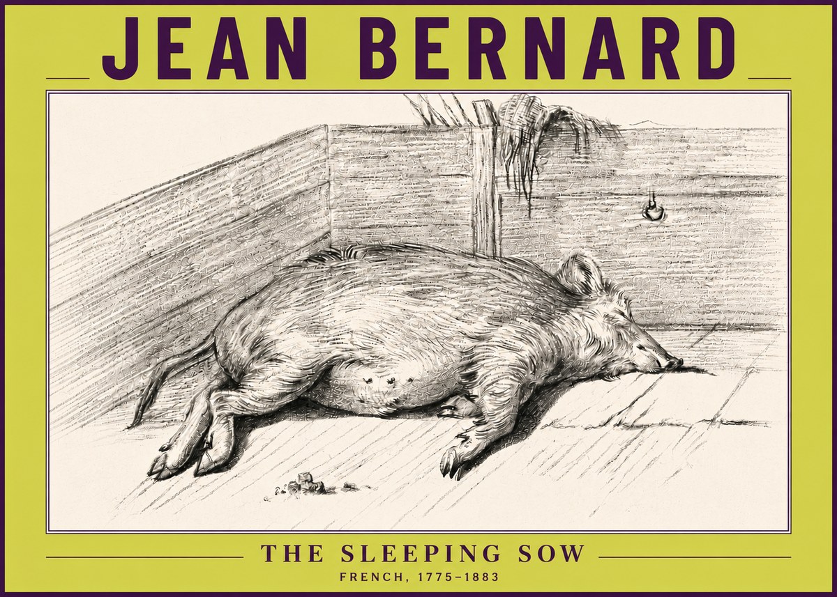Jean Bernard The Sleeping Sow No6 - Poster