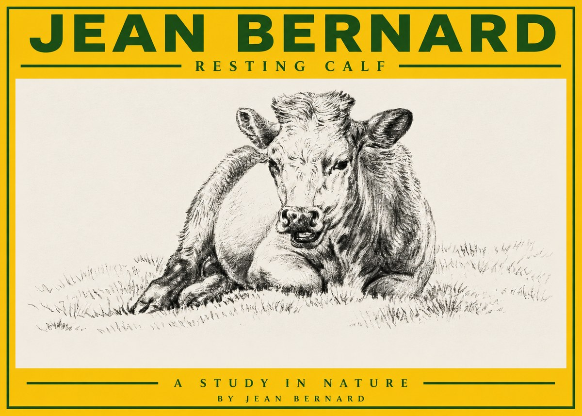 Jean Bernard Resting Calf I No3 - Poster