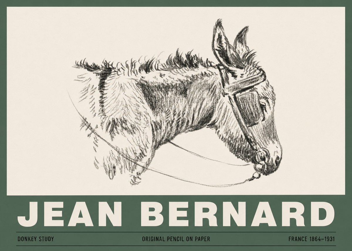 Jean Bernard Donkey Study II No3 - Poster