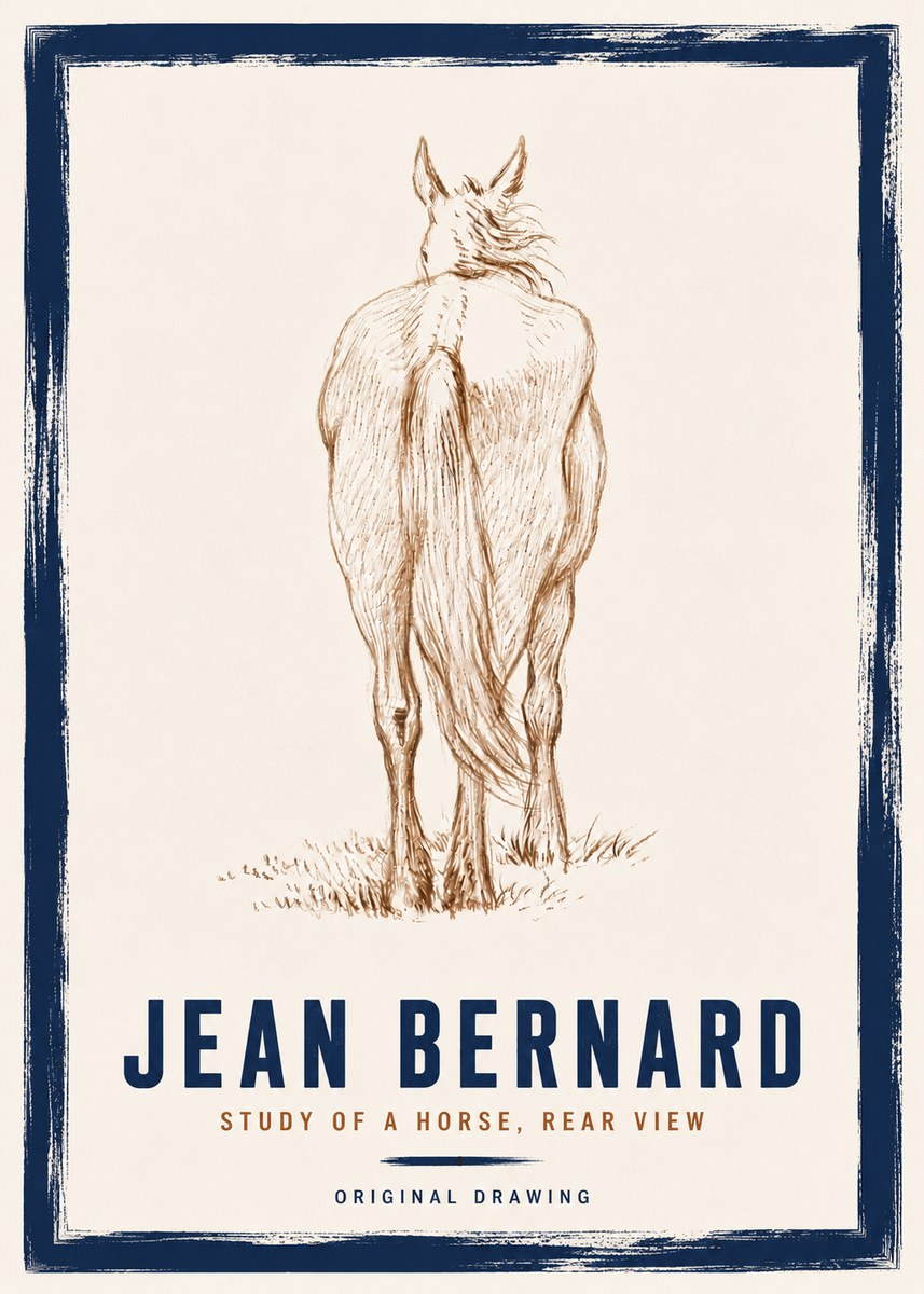 Jean Bernard Study of a Horse, Rear View No6 - Poster