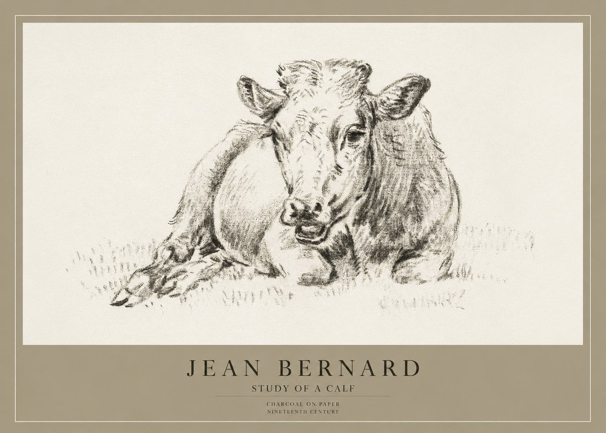 Jean Bernard Resting Calf II No4 - Poster